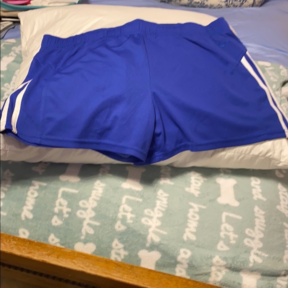 Champion Royal blue with white stripes shorts